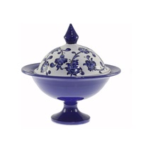 Otantik Çini Papatya Bahçesi Dekorlu Şekerlik 21x30 CM