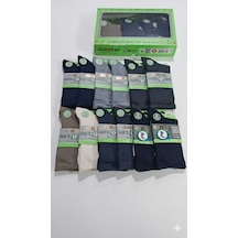 Plus Unisex Bambu Diyabetik Çorap 4 Mevsim Dikişsiz/kokulu Asorti 12'li Paket Set 2 36-40 Asorti Set 2