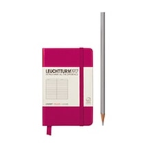 Leuchtturm1917 Not Defteri Mini Boy A7 , Sert Kapak, 168 Numaralandırılmış Sayfa, Çizgili, Vişne Kapak Kırmızı