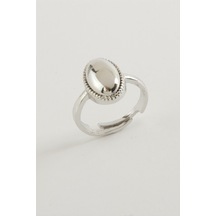 Oval Metal Yüzük-gümüş Rengi N701 Çok Renkli 45708493