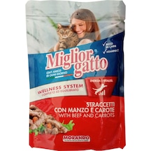 Miglior Gatto Biftek ve Havuç Parçalı Yetişkin Kedi Maması 24 x 100 G