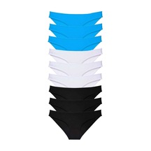 9 Adet Süper Eko Set Likralı Kadın Slip Külot Siyah Beyaz Mavi Beden: Xl Standart