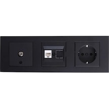Ovivo Siyah Üçlü Set Numeris+tv+priz
