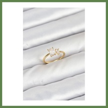 Bezos Pirinç Gold Renk Zirkon Taşlı Kadın Yüzük Hb006 24554798