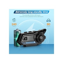 Motosiklet Kask Bluetooth Kulaklık Interkom Su Geçirmez Flaş Led Işıklı Intercom Kablosuz Kulaklık - 795500754