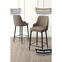 Canisa Enox Serisi, Mutfak Bar Sandalyesi, Babyface Kumaş, Siyah Metal Ayak , 1 Adet Cappucino Sandalye Sandalyeler Cappucino Ayaklar Siyah