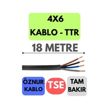 Öznur 4x6 Ttr Kablo Metre Seçenekli Siyah - 18 Metre