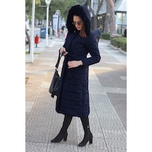 Barbora Günlük Kışlık Tam Boy Şişme Kadın Mont bt180lacivert4