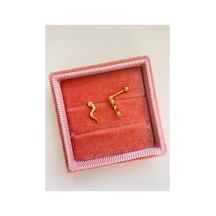 Gold Rengi Cerrahi Çelik Yılan Tragus Kıkırdak Piercing 6mm Gold