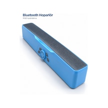 Tek Monitör Altı Kullanıma Uygun Rgb Işıklı Bluetooth Soundbar Hoparlör 1500 Mah Mavi Najmaddin