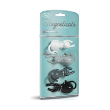Lexroo Genuine Magneticats Buzdolabı Mıknatısları, Plastik, Siyah/beyaz/gri, 7,8 X 3,2 X 2,5 Cm, 4