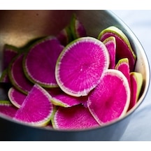 Doğal İçi Kırmızı Dışı Beyaz Sulu Watermelon Turp Fidesi 5 Adet N11.10959
