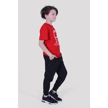 3'lü Ibaa-vintage-hicet Yazı Baskılı Erkek Çocuk Alt-üst Beyaz-siyah-gri Takım Çok Renkli