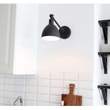 Rsylight Retro Metal Mafsallı Dekoratif Rustik Aplik Siyah