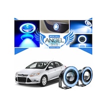 Ford Focus 3 Uyumlu, Universal Mercekli Led Angel Sis Farı, 76mm Buz Mavi Renk