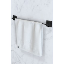 Karteya Yapışkanlı Siyah Uzun Havluluk Pratik Ve Şık Banyo Mutfak Havluluk Beyaz