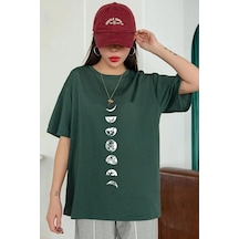 Ay Evre T-shirt - Nefti Yeşil Baskılı Oversize Bisiklet Yaka Kısa Kol Tişört Nefti Yeşil Ay Evre T-shirt - Nefti Yeşil Baskılı Oversize Bisiklet Yaka Kısa Kol Tişört Nefti Yeşil