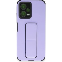 Newface - 777 - Xiaomi Poco X5 5g Kılıf Mega Standlı Silikon - Novapazr - - Lila