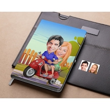 Bk Gift Kişiye Özel Sevgililer Karikatürlü Beyaz Defter-10 , Arkadaşa Hediye , Sevgiliye Hediye