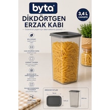 3,4 L Dikdörtgen Erzak Saklama Kabı Bpa Free Kapaklı Gıda Saklama Kabı Buzdolabı, Derin Dondurucu Ve Kiler Düzenleyici Şeffaf