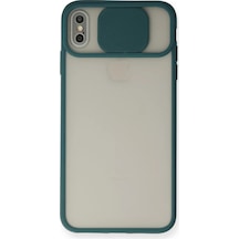 Newface Apple Uyumlu İphone Xs Max Kılıf Palm Buzlu Kamera Sürgülü Silikon - Yeşil