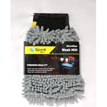 Spark 7050 Mikrofiber Şönil Oto Temizlik Ve Kurulama Eldiveni Gri 6 Adet