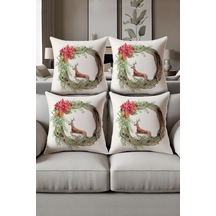 Dijital Baskılı Yumuşak Dokulu 4 Lü Kırlent Kılıfı Takımı 43x43 Cm Krl0056 Renkli
