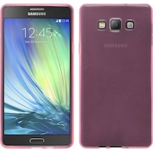 Samsung Galaxy A7 (A700) Kılıf Soft Silikon Şeffaf-Pembe Arka Kap