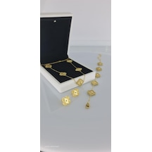 Günlük Gold Çelik Takı Seti Gümüş - Rose Gold