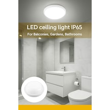Artos 15w Led Beyaz Tavan Duvar Lambası Ip65 Su Geçirmez Beyaz Işık 6500k 1500 Lümen 220v Banyo Bahçe Balkon İçin Dış Mekan Aydınlatma 120w Ampul Eşdeğeri Çok Renkli