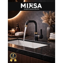 Lüx Siyah-gold Armut Köşe Borulu Banyo Lavabo Bataryası, Musluğu, Çeşmesi Çift Su Girişli