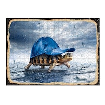 Tablomega Ahşap Mdf Puzzle Yapboz Şapkalı Kaplumbağa