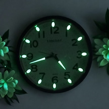 Time Gold Fosforlu Çocuk Odası Küçük Eskitme Duvar Saati Çap 22 Cm Sessiz Akar Saniye Eskitme