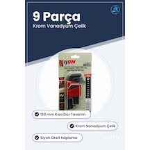 Alyan Anahtar Takımı Siyah Kısa Düz 120 Mm 9 Parça Allen Krom Van