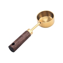 Sones 15ml Ahşap Saplı Paslanmaz Çelik Ölçüm Kaşığı Kahve Tozu Süt Tozu Kaşığı, Renk: Altın