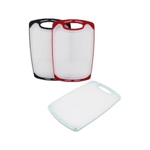 40x24cm Büyük Plastik Kesim Panosu Kaymaz Silikon Kenarlık - 10mm Kalınlık 5468 Çok Renkli