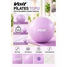 25 cm Mini Pilates Topu Yoga Fitness Egzersiz ve Denge Topu Şişirme Pipeti Dahil Lila
