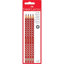 Faber-Castell Lüks 4'lü Kırmızı Kopya Kalemi – HB Uç, Dayanıklı ve Ergonomik