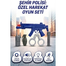 Pilli Işıklı Aksiyon Oyun Seti Aksesuarlı Kolay Kullanımlı 6 Parça Koruma Ekipmanları Oyun Seti