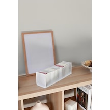 10 Bölmeli Beyaz Dolap Çekmece İçi Akordiyon Tipi Katlanır Çamaşır Düzenleyici Organizer Kumaş 35 X Diğer