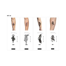 Yapıştırma Dövme 4 Adet Birden 1 Hafta Kalıcı Geçici Dövme Haftalık Set 15