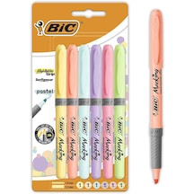Bic Marking Highlighter Grip Kalem Tipi Fosforlu Kalem Pastel Renkler 6'lı Blister