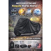 Yuki Xway Pro Motor Brandası, Motosiklet Branda Siyah Renk - Kar Su Yağmur Geçirmez