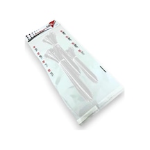 Tr Tek-iş Beyaz Plastik Kablo Bağı Seti 100mm 150mm 250mm X 2.5mm 60 Adet Dayanıklı Cırt Kelepçe Kablo D Genel