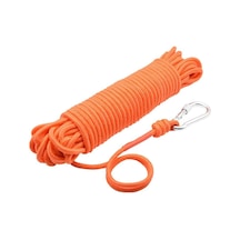 Fosforlu 6 mm Turuncu Halat - Mıknatıs Balıkçılığı Halatı - 50 metre - Karabina Kancalı Set