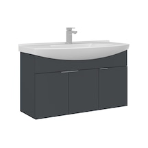 Orka Purus 100 Cm Mat Antrasit Banyo Dolabı Alt Modül Lavabo Asma Antrasit