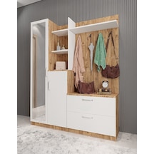 Çizgi Portmanto Vestiyer- Çam Beyaz-180 cm