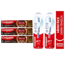 Colgate Optic White Kahve Çay ve Tütün Kullananlar İçin Diş Macunu 3 x 125 ML + Mikro İnce Advanced Diş Fırçası 2'li
