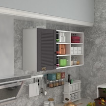 Kenzlife Hazır Mutfak Dolabı Pancar90 Gri Mod2 90 120 32 Mebran Kapak Suntalam Gövde Beyaz