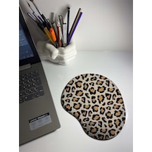 Leopar Desenli Bilek Destekli Mouse Pad Mousepad